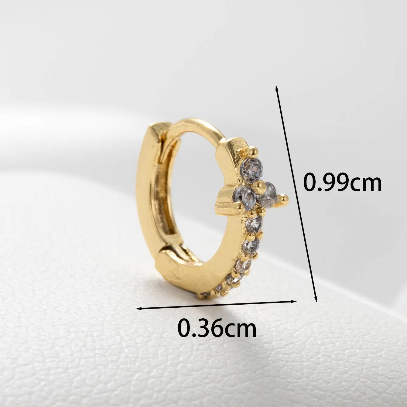 1 Piece Simple Series Classic Geometric Copper  Gold Color Zircon Women's Hoop Earrings h5 